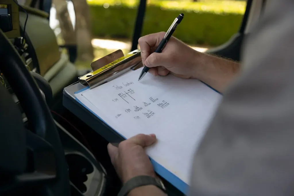 Flood Rescue technician completing restoration inspection checklist in Oklahoma City