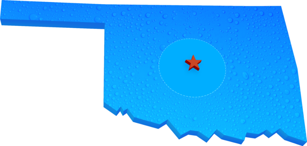 service area map highlighting Oklahoma City restoration coverage
